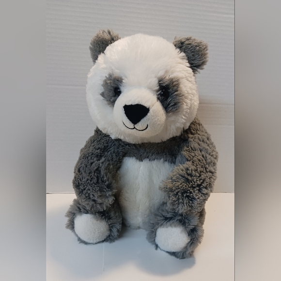 HugFun 12" Gray White Panda Bear Soft Cuddly Plush Stuffed Animal Toy - Picture 1 of 8